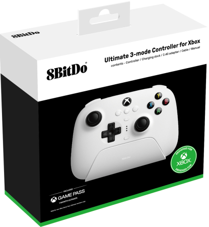 8Bitdo Ultimate 3-Mode Hall Edition Gamepad for Xbox White