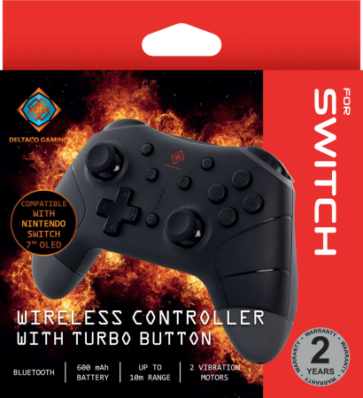 Deltaco Gaming Nintendo Switch Wireless Controller with Turbo Button (Svart)