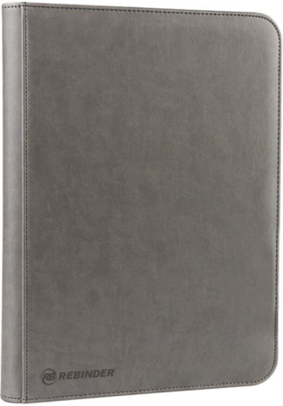 Rebinder 9-Pocket Premium Toploader Zip-Binder Grey
