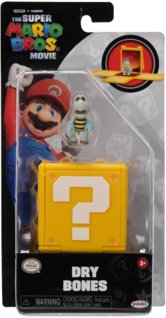 Jakks The Super Mario Bros Movie Mini Figure with Question Block Dry Bones