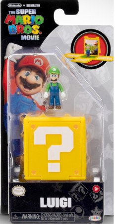 Jakks The Super Mario Bros Movie Mini Figure with Question Block Luigi