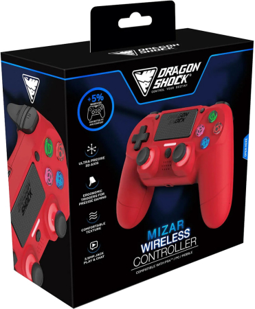 Dragonshock Mizar Trådlös Kontroll För PS4 Röd