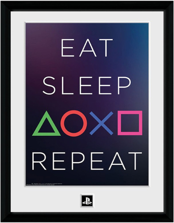PlayStation Eat Sleep Repeat Framed Print (30*40cm)