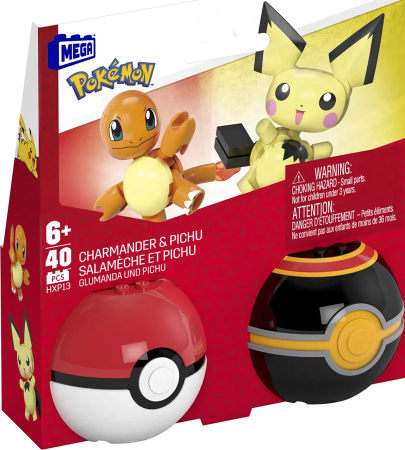 MEGA Pokemon Pokeball 2-pack Charmander & Pichu