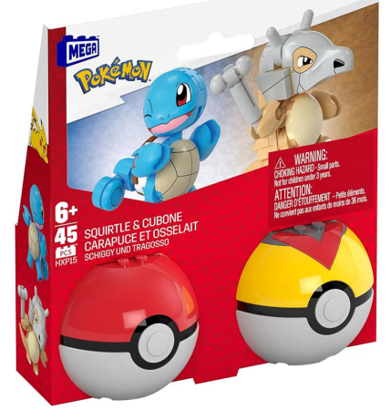 MEGA Pokemon Pokeball 2-pack Squirtle & Cubone