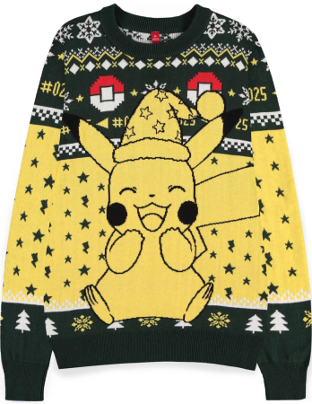 Pokemon Pikachu Stickad X-Mas Jultröja Grön (Large)