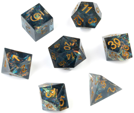 Greifenfels Razor Series Dice (Dark Cyan/Gold)