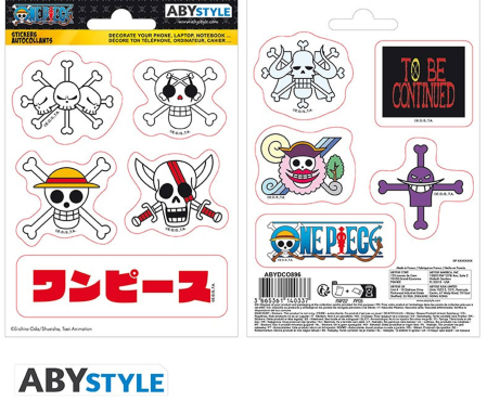 One Piece Sticker Emperors Skulls 16x11cm 10st