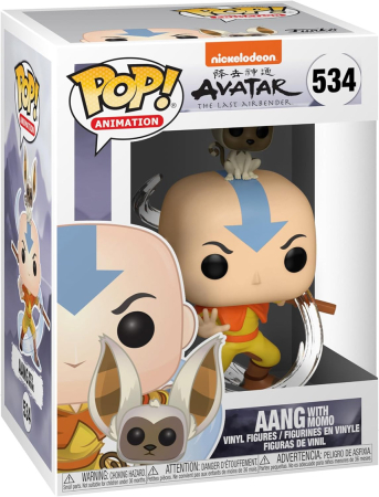 Pop! Avatar The Last Airbender Aang With Momo Vinyl Figure