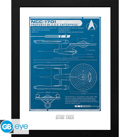 Star Trek USS Enterprises plan Framed Print (30*40cm)