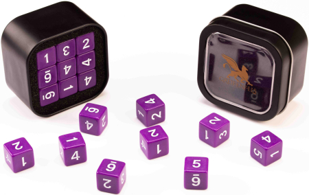 Greifenfels 16mm D6 Opaque Series Dice 18st (Purple)
