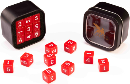 Greifenfels 16mm D6 Opaque Series Dice 18st (Red)