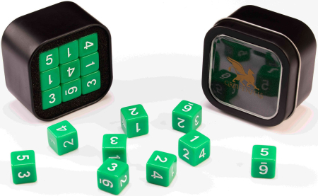Greifenfels 16mm D6 Opaque Series Dice 18st (Green)