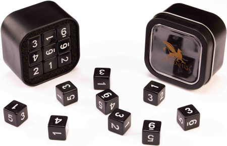 Greifenfels 16mm D6 Opaque Series Dice 18st (Black)