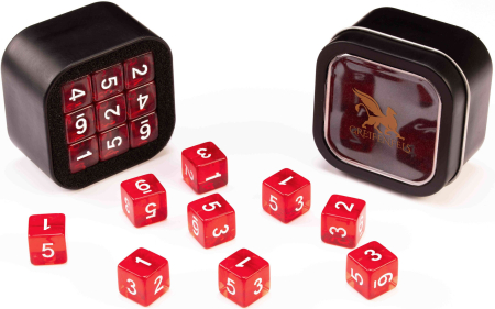 Greifenfels 16mm D6 Transparent Series Dice 18st (Red)