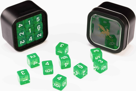 Greifenfels 16mm D6 Transparent Series Dice 18st (Green)