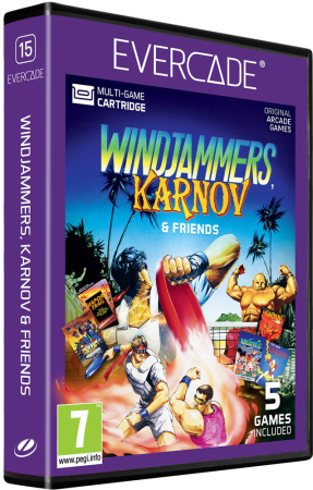 Evercade Multi Game Cartridge 15 - Windjammers, Karnov & Friends