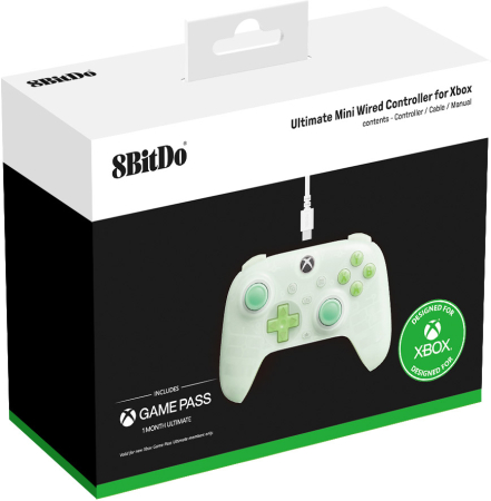 8Bitdo Ultimate Mini Wired Controller for Xbox Clear Green