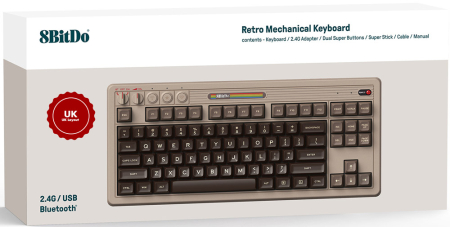 8Bitdo Retro Mechanical Keyboard - C64 Edition (ISO UK Layout)