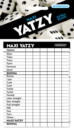 Extrablock till Maxi Yatzy