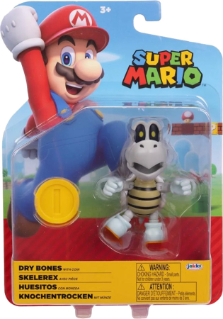World of Nintendo Super Mario 10cm Dry Bones with Coin Figure