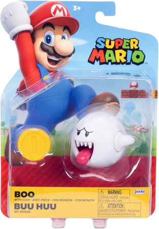World of Nintendo Super Mario 10cm Boo with Coin Figure