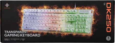 Deltaco Gaming DK250 Membrane Gaming Keyboard Transparent
