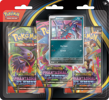 Pokemon TCG Mega Evolutions Phantasmal Flames 3-pack Blister - Sneasel