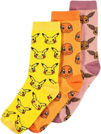 Pokémon Crew Socks 3-Pack (Storlek 35-38)