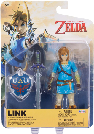 Jakks The Legend of Zelda Breath of the Wild 10cm Link with Master Sword and Shield