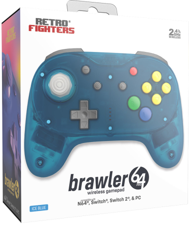 RetroFighters brawler64 Pro 2.4GHz Wireless Controller Ice Blue