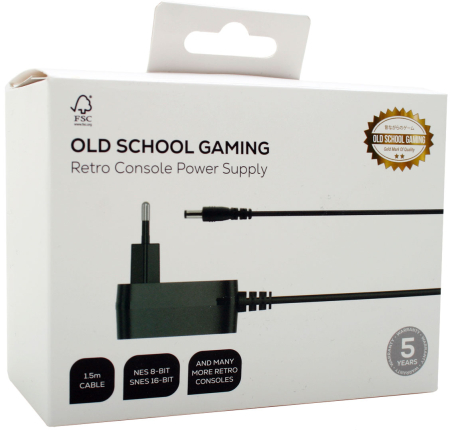 Old School Gaming Nintendo 8-Bit & Super Nintendo AC Adapter 1,5m