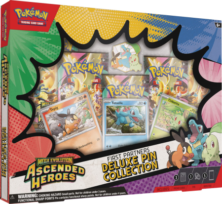 Pokemon TCG Mega Evolution Ascended Heroes First Partners Deluxe Pin Collection (MAX 1 Per Hushåll)