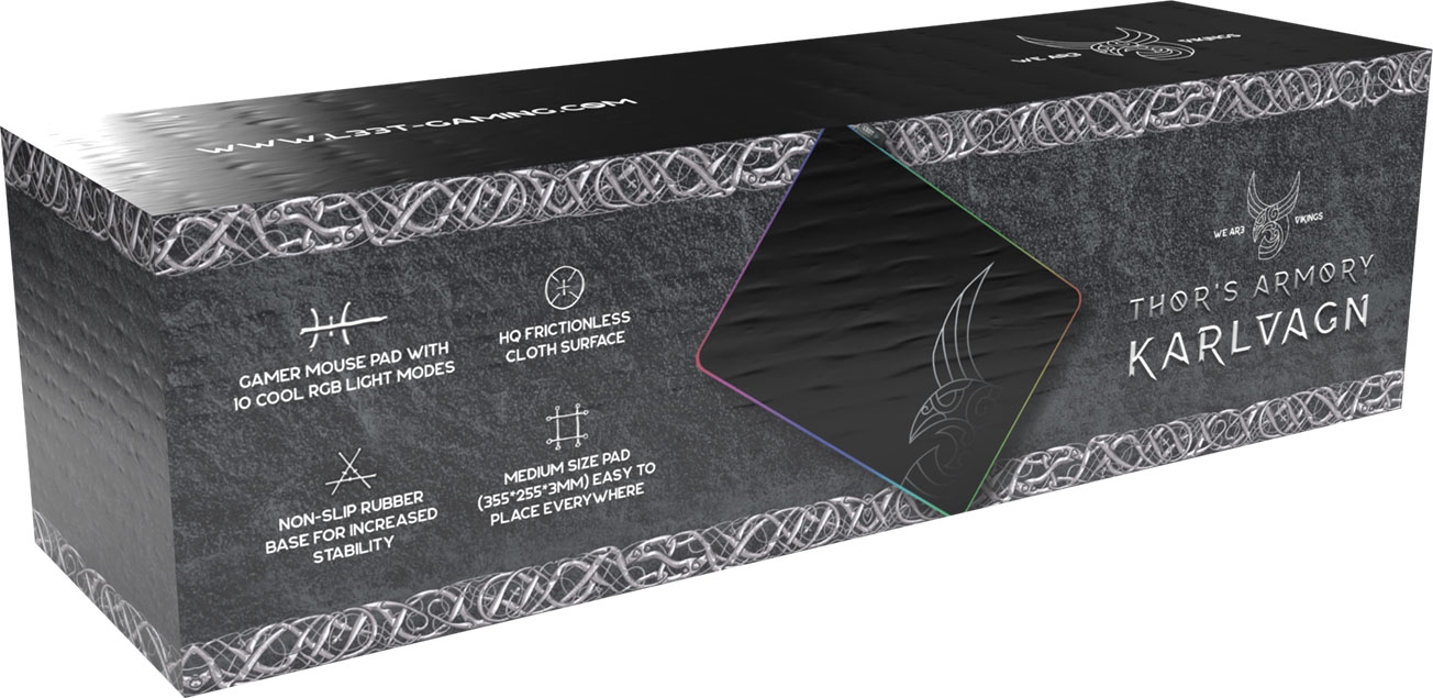 L33T Gaming We Are Vikings Thors Armory Karlvagn RGB Mousepad Medium - Spel  &amp; Sånt: The video game store with the happiest customers