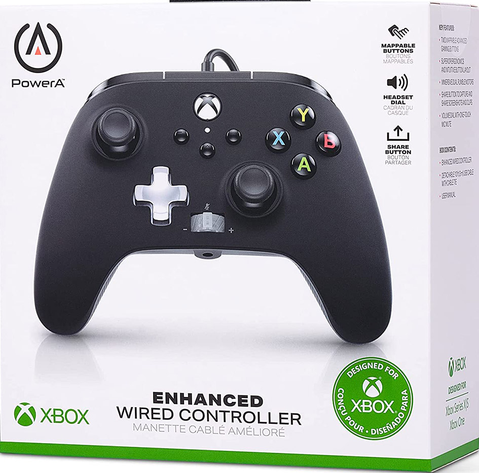 Black enhanced wired controller shop for xbox one
