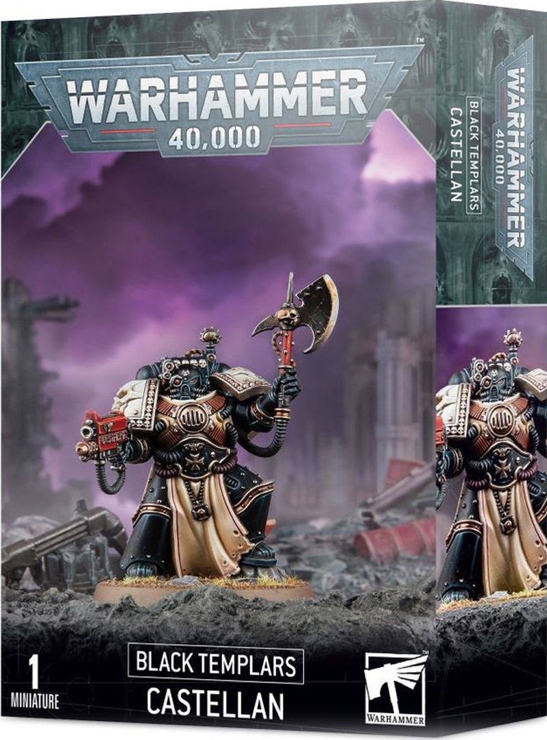 Miniatura Warhammer 40k Black Templars Castellan, Nuovo, Da Assemblare E Dipingere, In Magazzino! Cod. 55-47