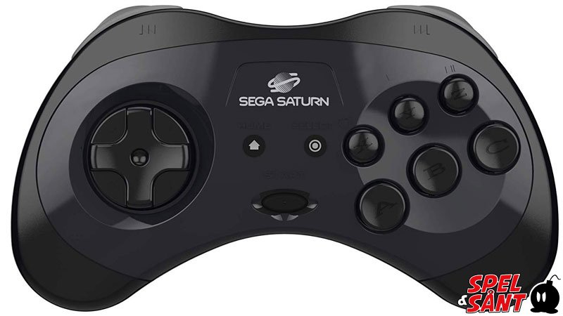 Retro-Bit Sega Saturn 8 Button Wireless Controller Black - Spel 