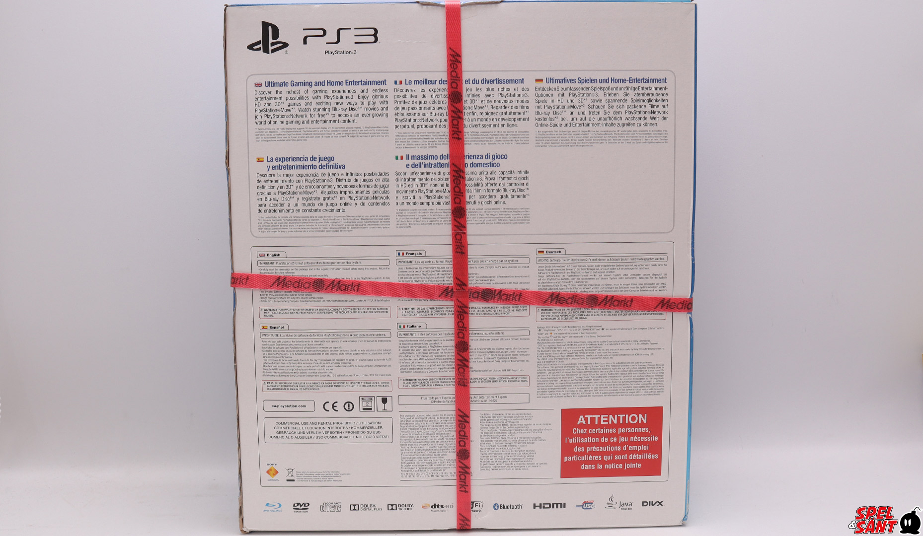 Console Sony PS3 Ultra Slim Azurite Blue - 500 Go - Pack Gran Turismo 6 & GTA 5