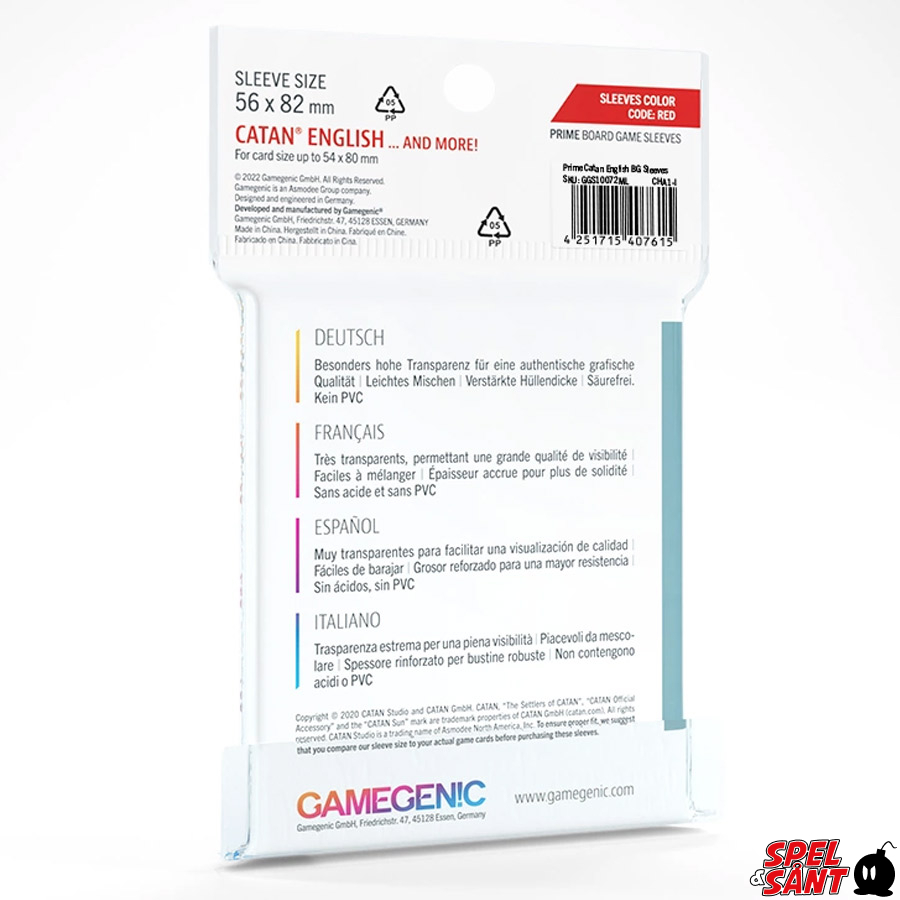 Gamegenic Prime Card Sleeves Black (66mm x 91mm) (100 Sleeves Per Pack
