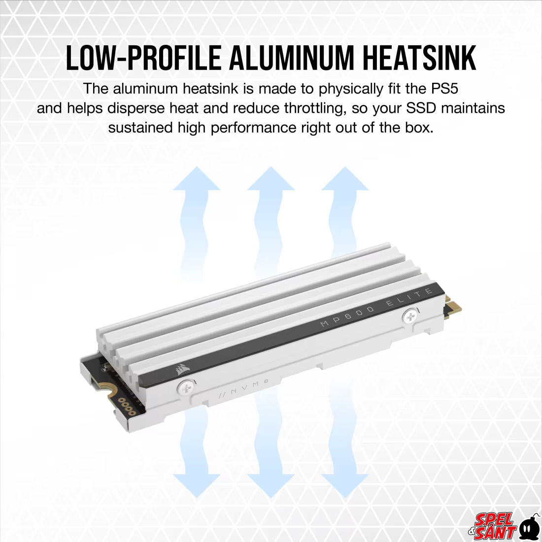 Corsair MP600 Elite for PS5 4TB M2 SSD Vit Spel Sånt: The