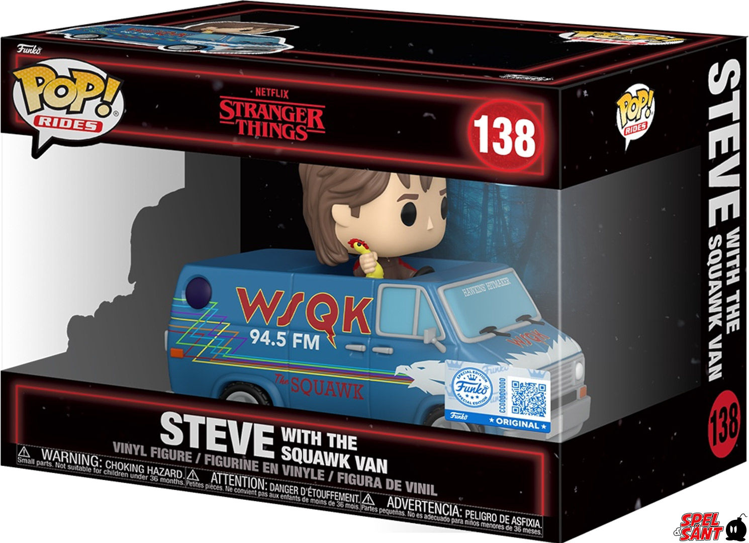 Squawk Squawk Pop! Rides Stranger Things Steve With the Squawk Van Vinyl Figure ...