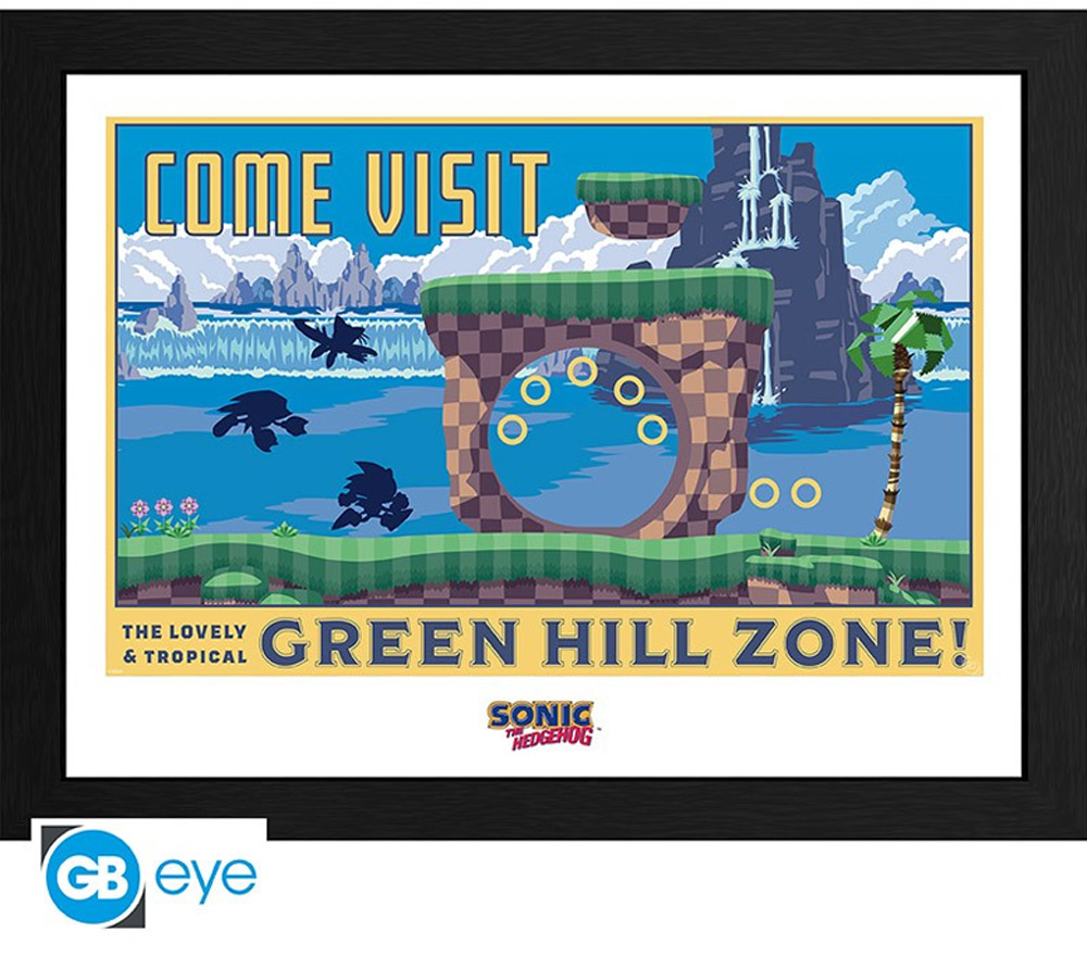 Sonic the Hedgehog Come visit Green Hill Zone Framed Print (30*40cm ...